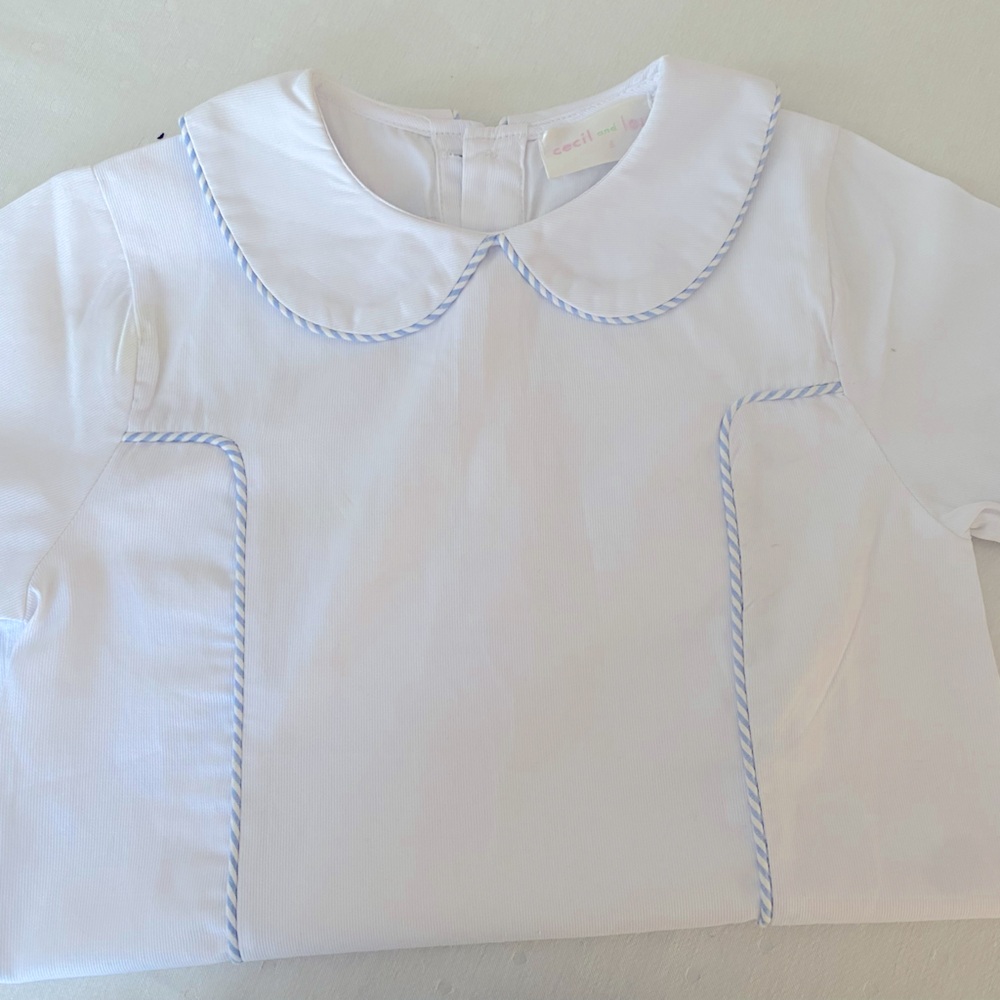Cecil and Lou Boys Peter Pan collar searsucker shirt